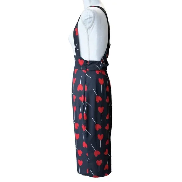 Unique Vintage Black and Red Pencil Skirt - Picture 6 of 15
